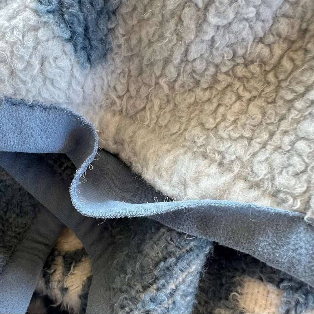 VTG IBENA Blue Country Goose Reversible Throw Blanket Soft Fluffy 54x74 FLAWS